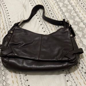 Desmo Italian Brown leather shoulder bag.
